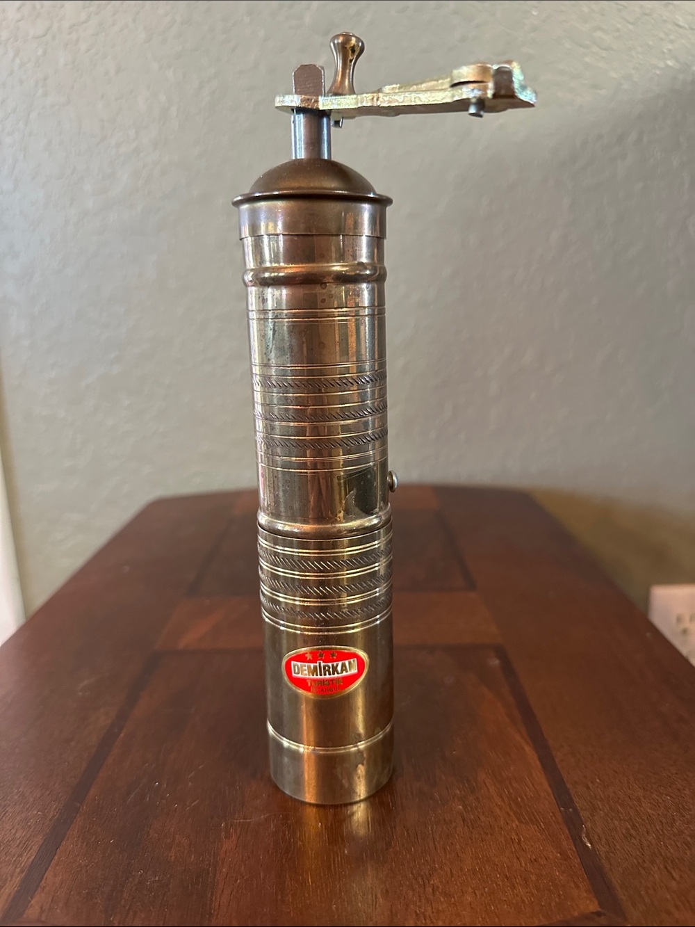 Vintage Demirkan Turistik Istanbul Brass Turkish Coffee Grinder & Spice Mill